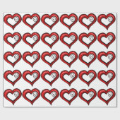 Red Swirl Heart Cadeaupapier (Vlak)