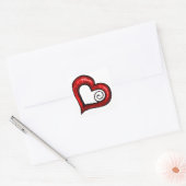 Red Swirl Heart Vierkante Sticker (Envelop)