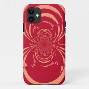 Red Swirl Retro Art Deco iPhone 11 Hoesje