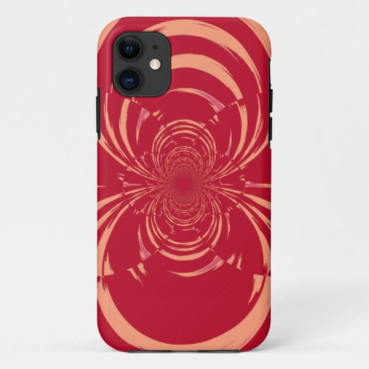 Red Swirl Retro Art Deco Case-Mate iPhone Case (Achterkant)
