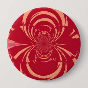 Red Swirl Retro Art Deco Ronde Button 4,0 Cm