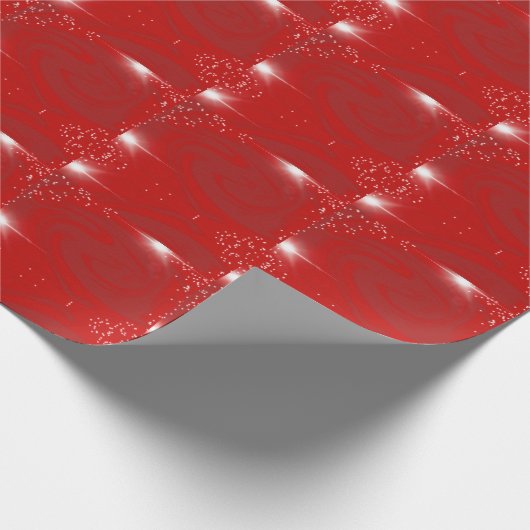 Red Swirls-inpakpapier Cadeaupapier (Hoek)