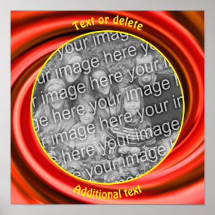 Red Swirls Lijst Creëer Uw eigen foto Poster