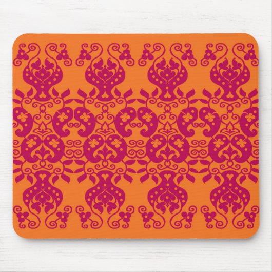 Red Swirls&Paisley Decorative Pattern mousepad Muismat (Voorkant)