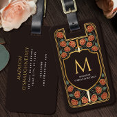 Red Sword Shield middeleeuwse fantasie monogram Bagagelabel