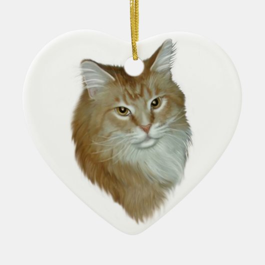 Red Tabby Maine Coon Keramisch Ornament (Voorkant)