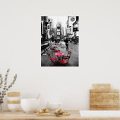 red table in time square poster - standard size (Cuisine)