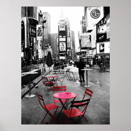 red table in time square poster - standard size (Devant)