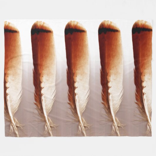 Red Tail Hawk Feather Fleece Deken (Voorkant (Horizontaal))
