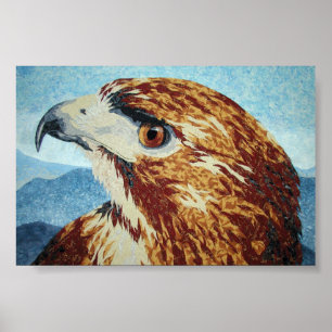 Red-tail Hawk-textiel Poster