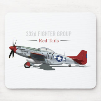 Red Tail P-51 Mustang van de Tuskegee Airmen Muismat