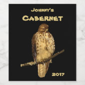 Red Tailed Hawk Bird Wijn Label Etiket (Enkel label)