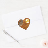 Red Tailed Hawk en Red Skies Hart Sticker (Envelop)