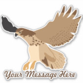 Red-Tailed Hawk in vlucht op maat Sticker (Voorkant)
