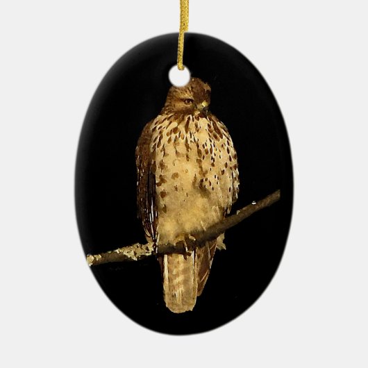 Red Tailed Hawk Keramisch Ornament (Voorkant)
