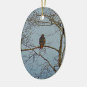 Red Tailed Hawk Keramisch Ornament (Links)