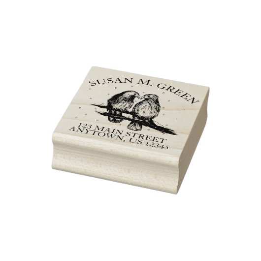 Red Tailed Hawk Lovebird Snow Bird Address Rubberstempel (Stempel)
