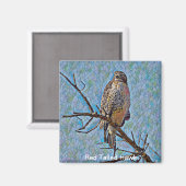 Red Tailed Hawk Magneet (Voorkant / Achterkant)