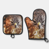 RED TAILED HAWK OVENWANT & PANNENLAP SET (Voorkant)