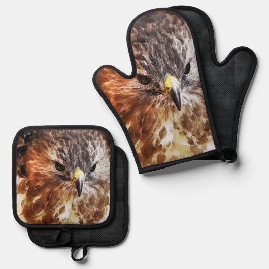 RED TAILED HAWK OVENWANT & PANNENLAP SET (Voorkant / Achterkant)