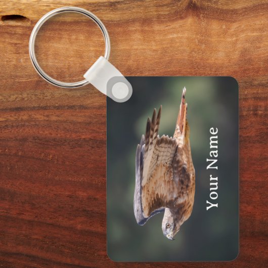 Red-Tailed Hawk Sleutelhanger - Jouw naam toevoege (Voorkant)