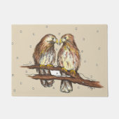 Red Tailed Hawk Tortelduifjes Birdwatch Snow Deurmat (Voorkant)