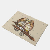 Red Tailed Hawk Tortelduifjes Birdwatch Snow Deurmat (Schuin)