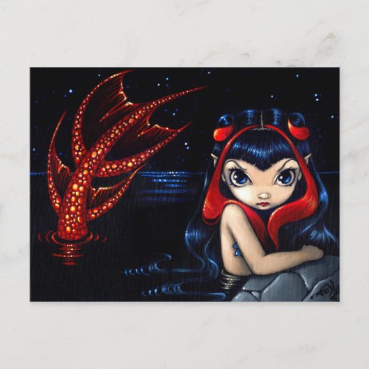 "Red Tailed Mermaid"-Briefkaart Briefkaart (Voorkant)