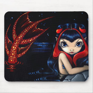 "Red Tailed Mermaid" Mousepad Muismat