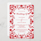 Red Talavera Wedding  Kaart (Voorkant / Achterkant)