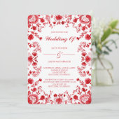 Red Talavera Wedding  Kaart (Staand voorkant)