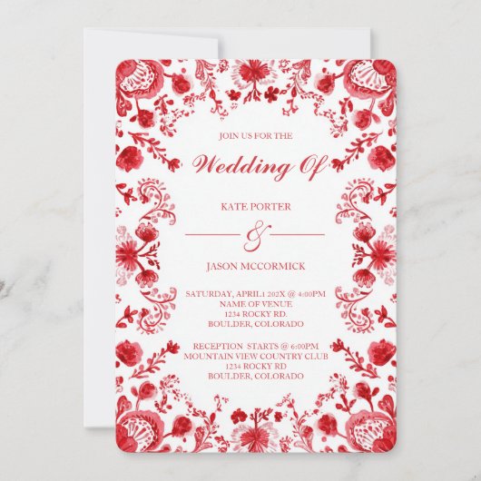 Red Talavera Wedding  Kaart (Voorkant)