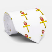 RED TALISMAN / Gold Ankh, White Stropdas (Opgerold)