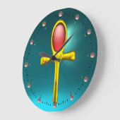 RED TALISMAN, Ruby Gemstenen, Turquoise Blue Grote Klok (Hoek)