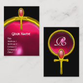 RED TALISMAN RUBY MONOGRAM helder geel roze Visitekaartje (Voorkant / Achterkant)