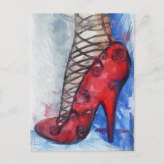 Red Tango Shoe Briefkaart