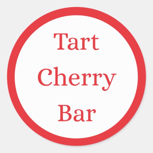RED Tart Cherry Bar Flavor Round Sticker (Devant)