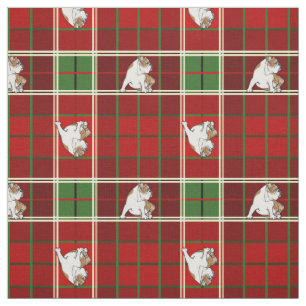 Red Tartan Bulldog Stof
