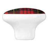 Red Tartan Ceramic Knob. Keramische Knop (Zijkant)