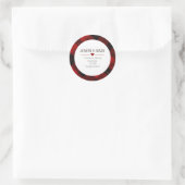Red Tartan kerst retour adres Ronde Sticker (Tas)