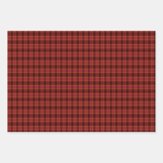 Red Tartan Kerstmis Inpakpapier Vel (Voorkant)