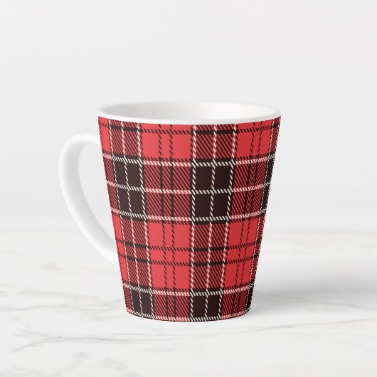 Red Tartan Latte Mok (Linkerhoek)