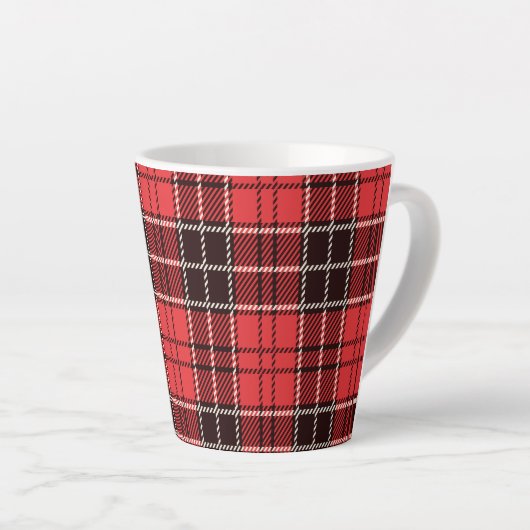 Red Tartan Latte Mok (Rechterhoek)