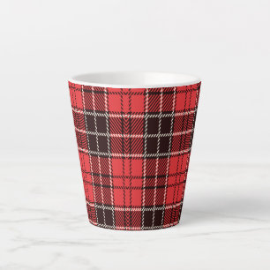 Red Tartan Latte Mok