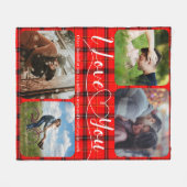 Red Tartan Love Couples Foto collage Fleece Deken (Voorkant (Horizontaal))