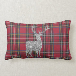 Red Tartan Lumbar Pillow Kussen