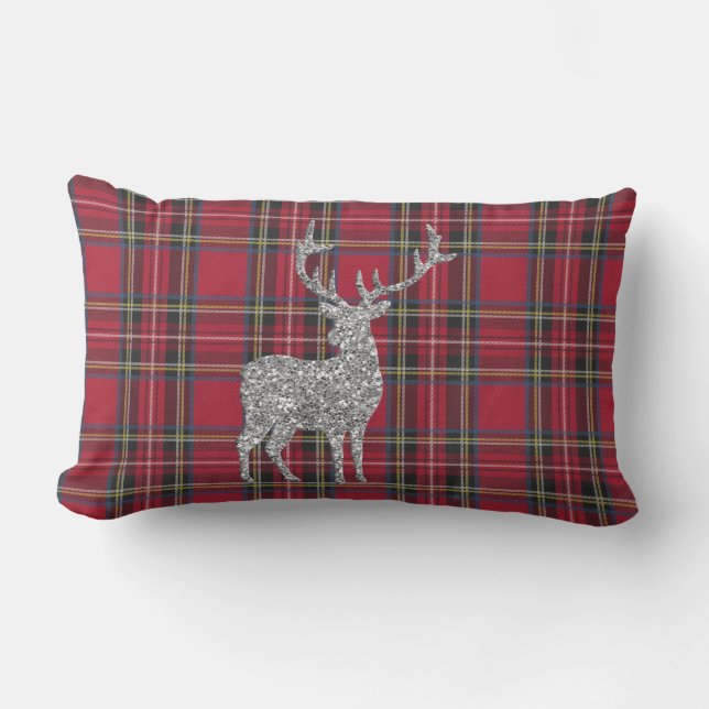 Red Tartan Lumbar Pillow Kussen (Voorkant)