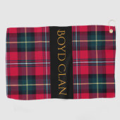 Red Tartan met naam of Initiaal(en) Golfhanddoek (Horizontaal)
