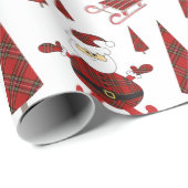Red Tartan Mode Santa Pattern Cadeaupapier (Rol Hoek)