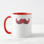 Red Tartan Mustache Mok (Links)
